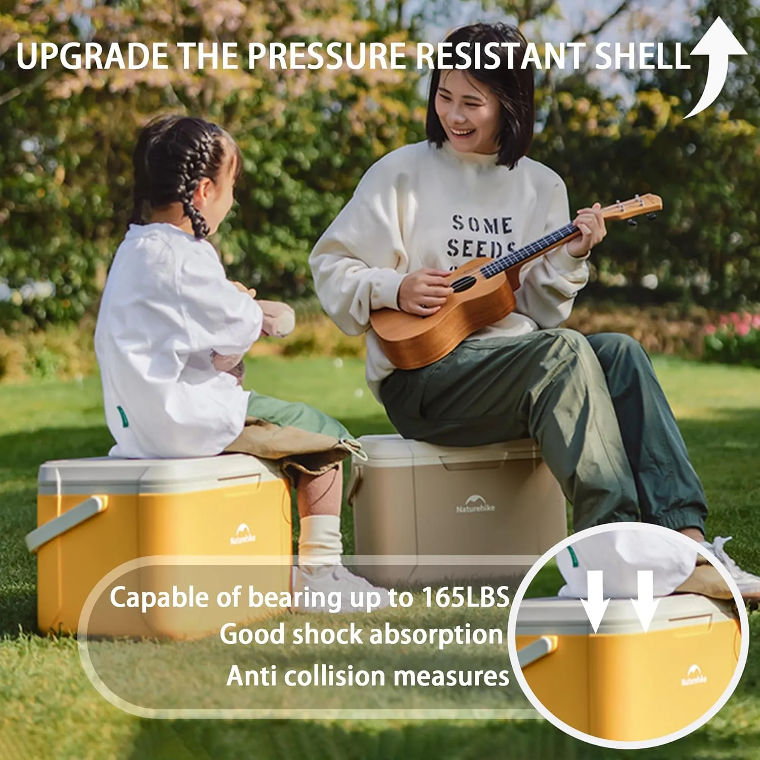Naturehike Outdoor Insulated Portable Cooler, Leak-Proof Hard Cooler Keeps Ice for up to 2 Days, 5/18L Insulated Box for Beach, Drink, Camping, Picnic, Fishing, Boat, Barbecue & More