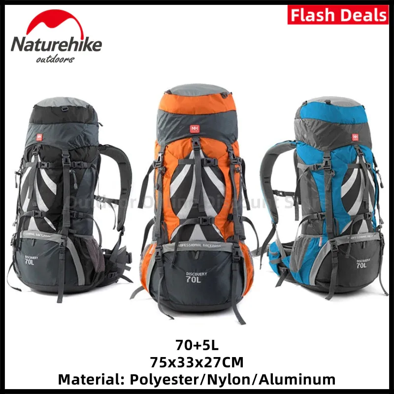 Naturehike Professional Big Capacity 70L   5L Climbing Backpack