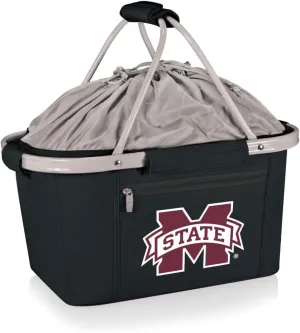 NCAA Mississippi State Bulldogs Metro Shopping Basket - Insulated Picnic Basket - Collapsible Market Basket - Utility Tote Cooler Bag