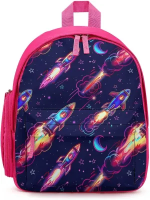 Neon Rocket Launch Backpack Lightweight Laptop Backpack Travel Daypack Business Work Bag for Men Women Pink-Color