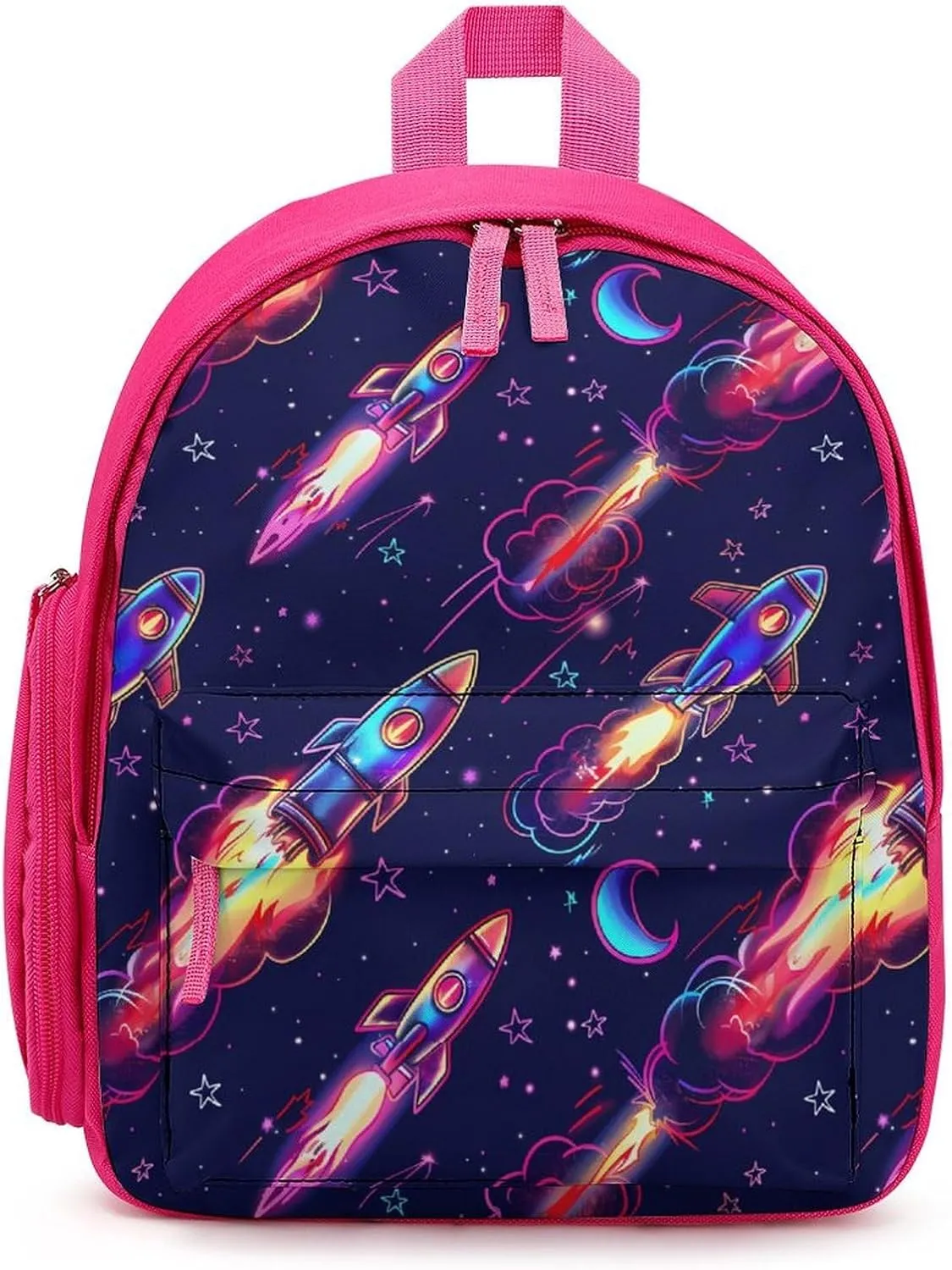 Neon Rocket Launch Backpack Lightweight Laptop Backpack Travel Daypack Business Work Bag for Men Women Pink-Color