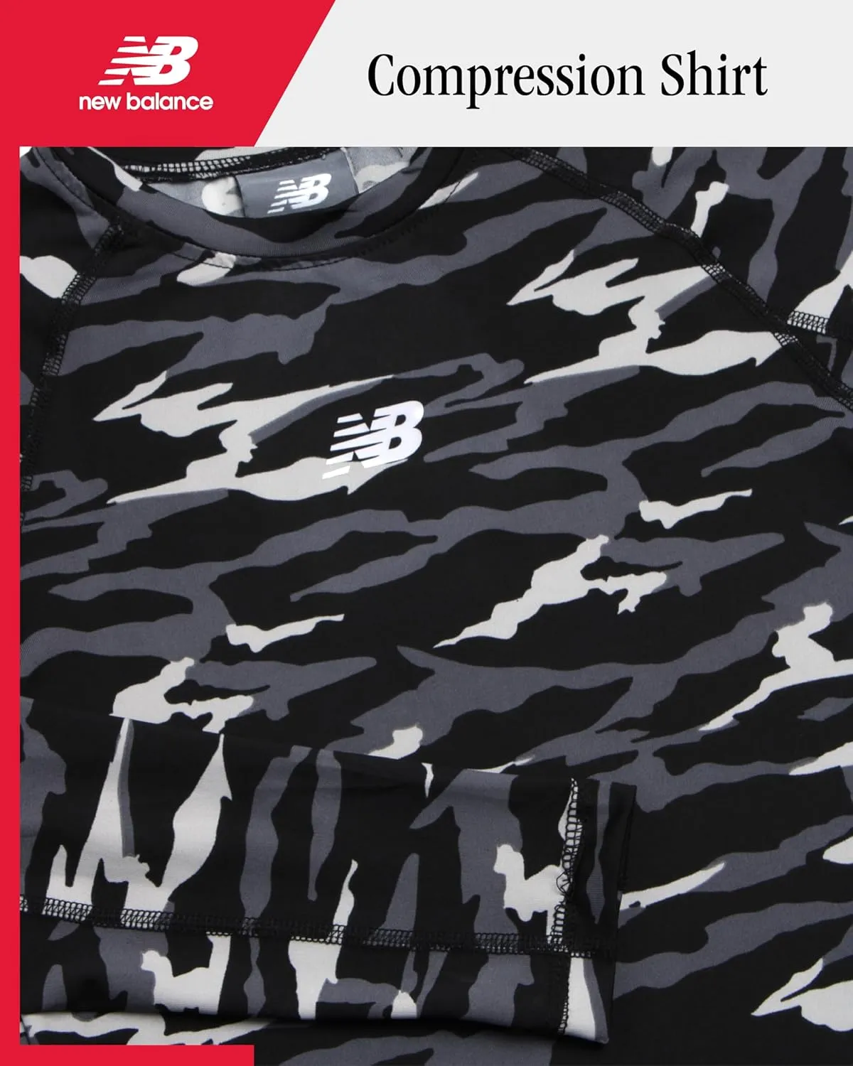 New Balance Boys Base Layer Top - Insulated Compression Long Sleeve Shirt - Active Base Layer Under Shirts for Boys (8-20)