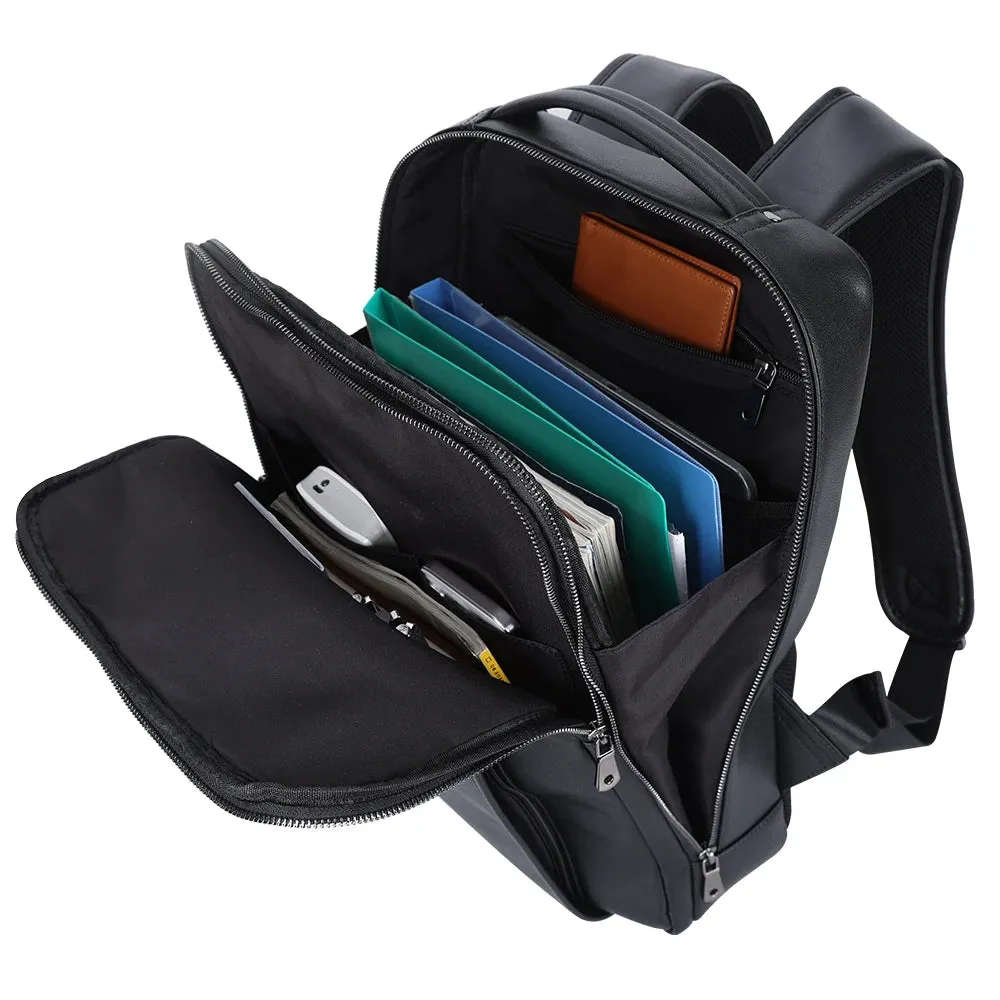 New Design Fashion Business Style Cowhide Computer Backpack Leather Stylish Laptop Bag High Quantity Leather Back Pack