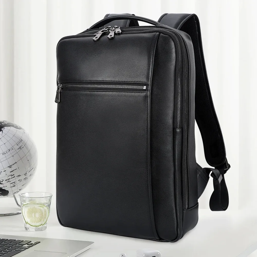 New Design Fashion Business Style Cowhide Computer Backpack Leather Stylish Laptop Bag High Quantity Leather Back Pack