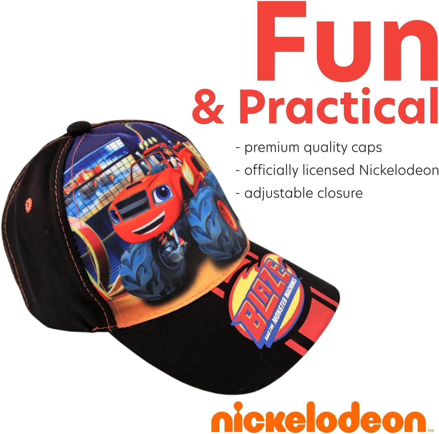 Nickelodeon Boys' Blaze and The Monster Machines Hat -Adjustable Cotton Baseball Cap (Toddler) With Sunglasses