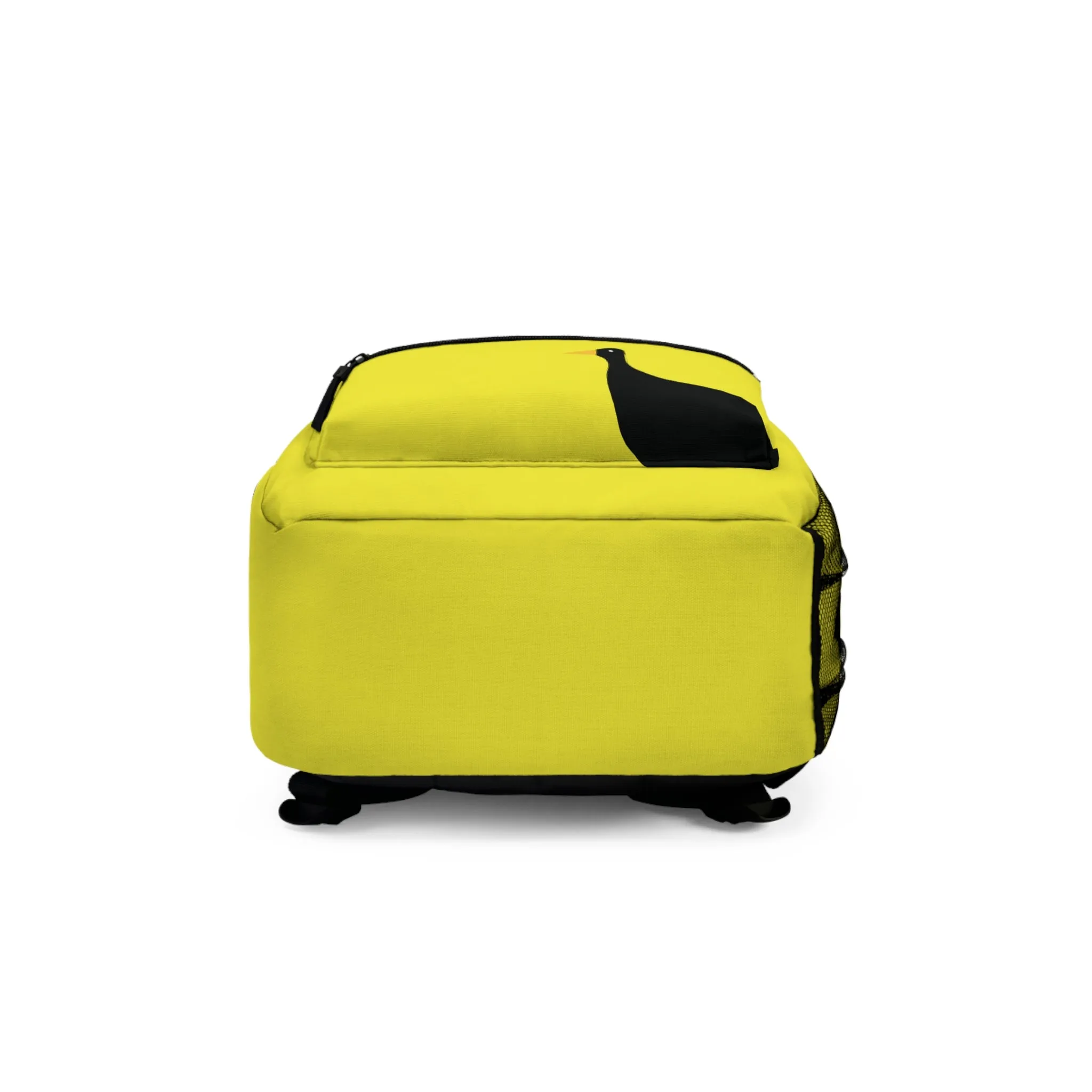 Nifty Ducks Travel Logo Backpack - Travel Bag with Black Duck Design - Yellow