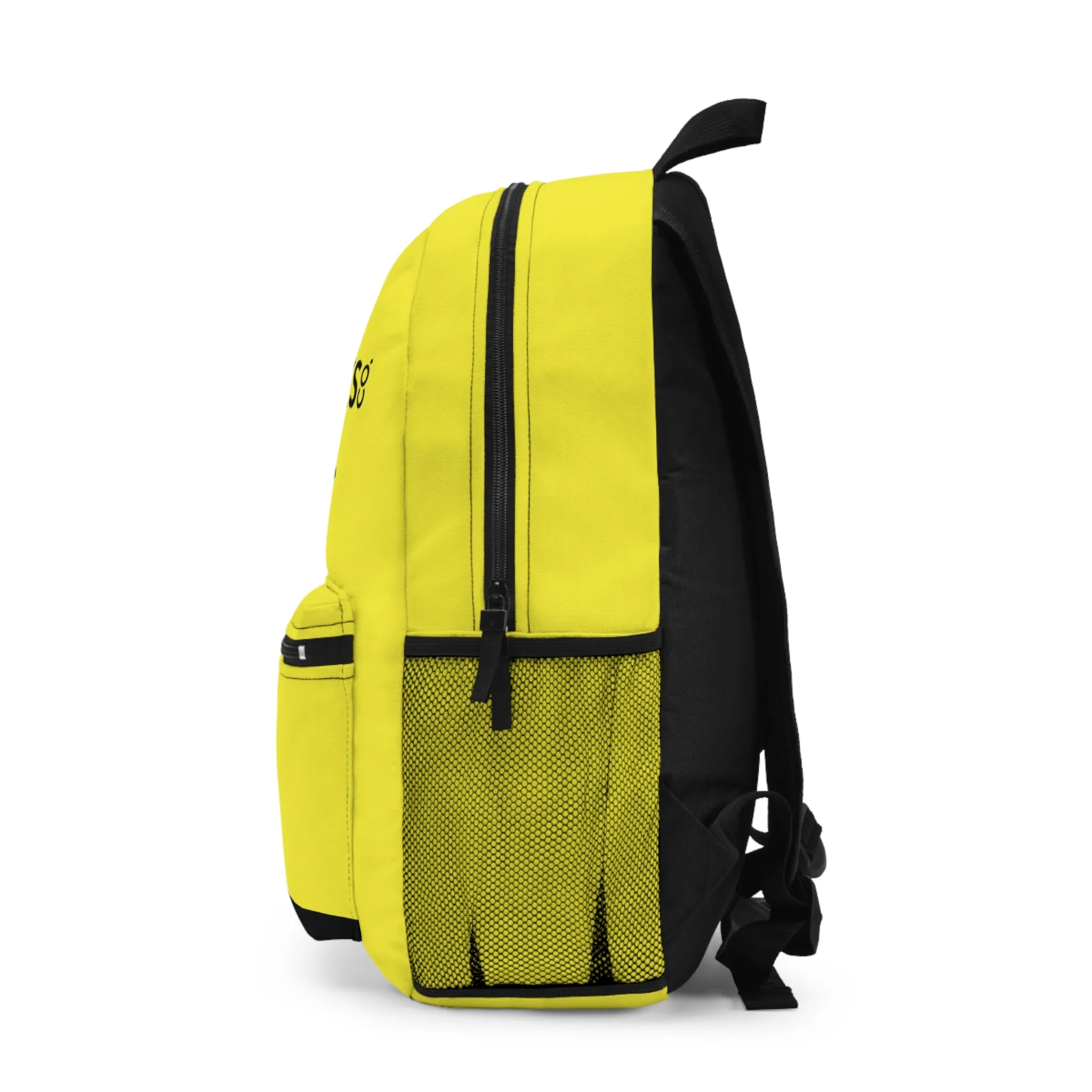 Nifty Ducks Travel Logo Backpack - Travel Bag with Black Duck Design - Yellow