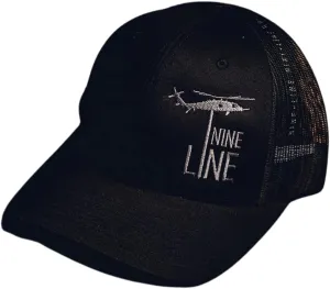 Nine Line Snapback Dropline Hat - Adjustable Baseball Cap with Mesh - Embroidered American Flag and NL Dropline