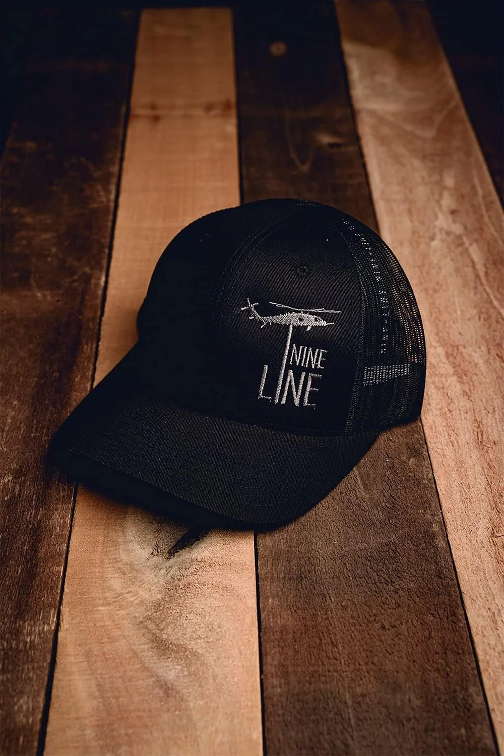 Nine Line Snapback Dropline Hat - Adjustable Baseball Cap with Mesh - Embroidered American Flag and NL Dropline
