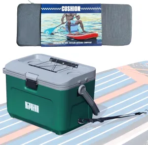 Niphean 4-Layer Insulated Paddle Board Cooler Box - 60 Hours Ice Retention, Convertible Seat on Paddle Board with D-Ring, 15-Liter Rigid Kayak Cooler for Camping, Beach, Kayaking