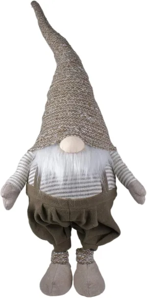 Northlight Tall Standing Swaying Christmas Gnome - 34" - Brown and White