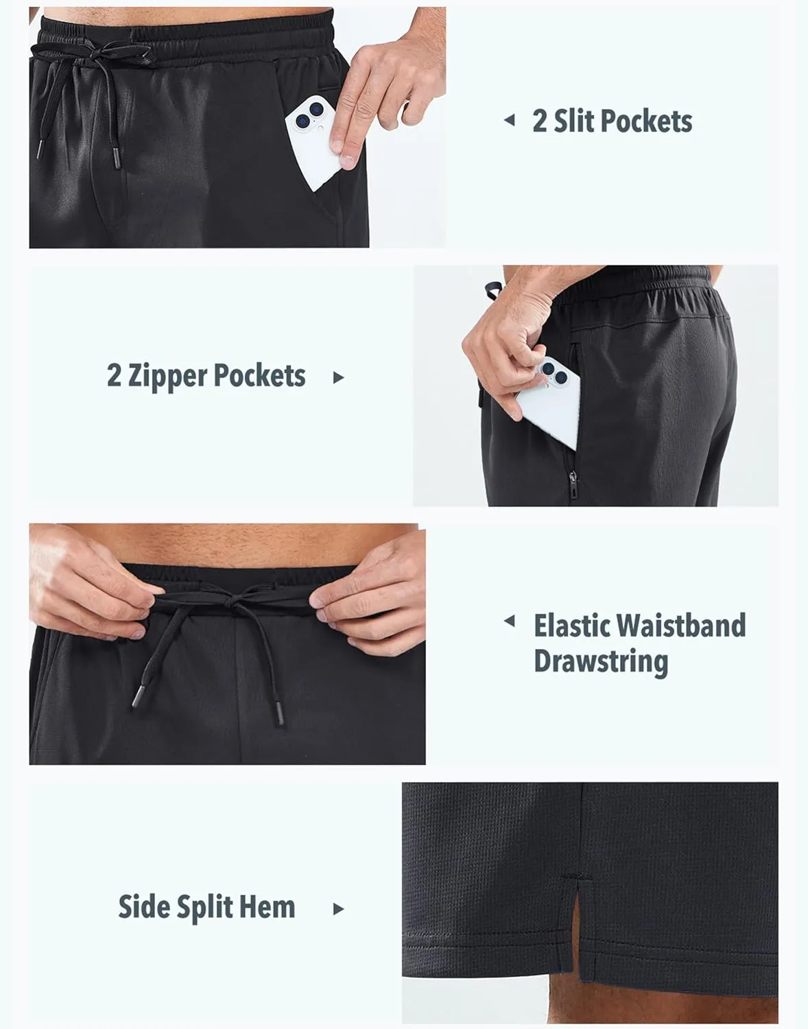 NORTHYARD Men's Athletic Workout Shorts 7'' Gym Running Short Quick Dry Lightweight Tennis Basketball with Zipper Pockets