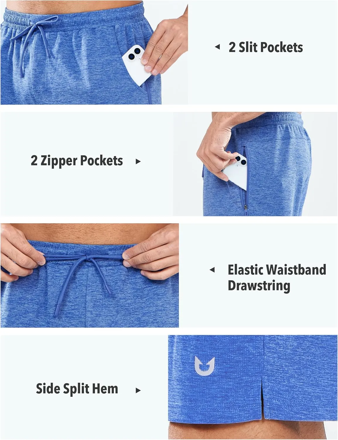 NORTHYARD Men's Athletic Workout Shorts 7'' Gym Running Short Quick Dry Lightweight Tennis Basketball with Zipper Pockets