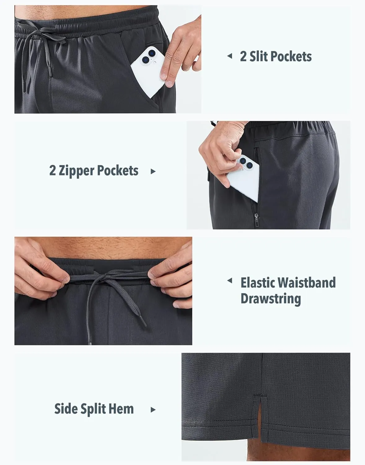 NORTHYARD Men's Athletic Workout Shorts 7'' Gym Running Short Quick Dry Lightweight Tennis Basketball with Zipper Pockets