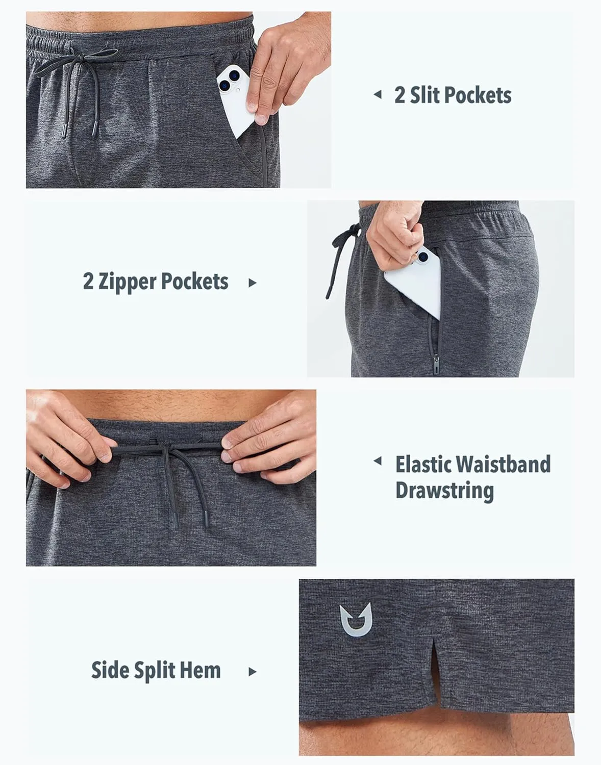 NORTHYARD Men's Athletic Workout Shorts 7'' Gym Running Short Quick Dry Lightweight Tennis Basketball with Zipper Pockets