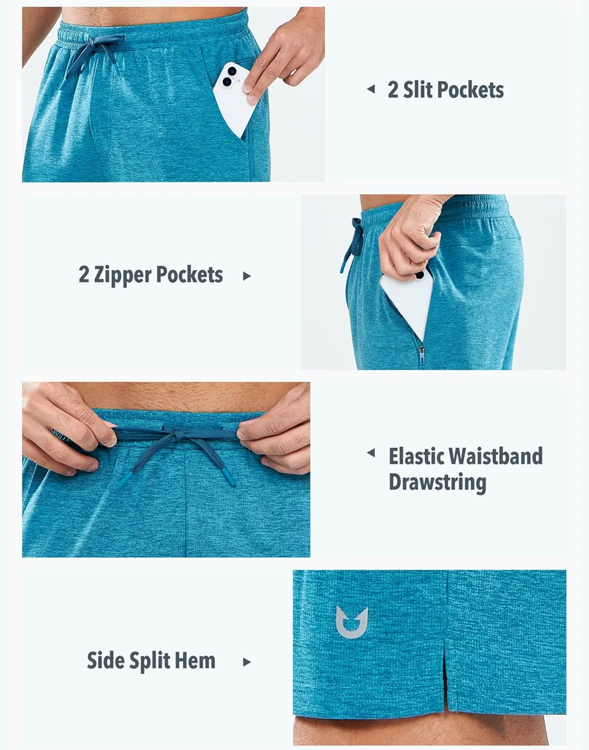 NORTHYARD Men's Athletic Workout Shorts 7'' Gym Running Short Quick Dry Lightweight Tennis Basketball with Zipper Pockets