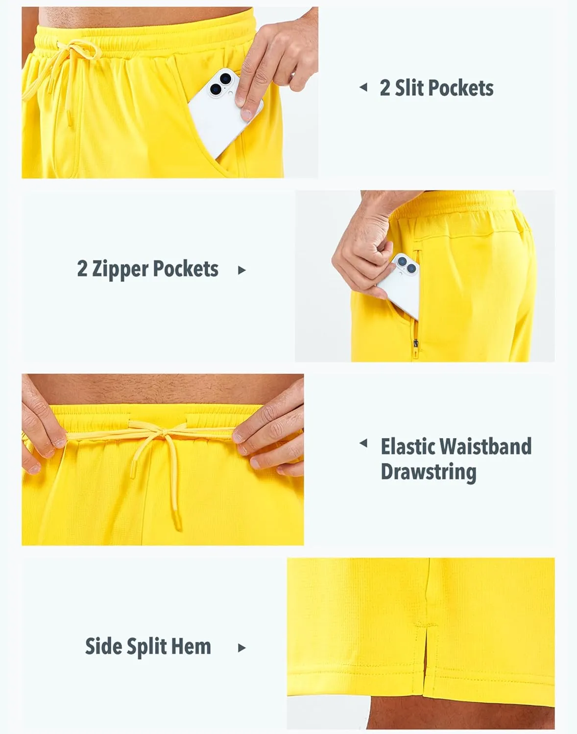 NORTHYARD Men's Athletic Workout Shorts 7'' Gym Running Short Quick Dry Lightweight Tennis Basketball with Zipper Pockets