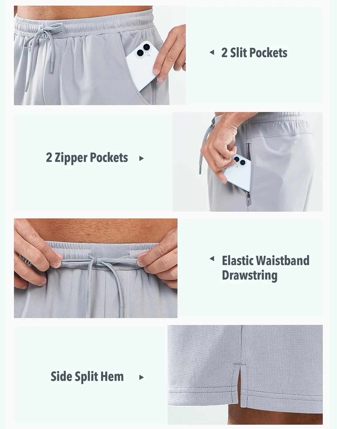 NORTHYARD Men's Athletic Workout Shorts 7'' Gym Running Short Quick Dry Lightweight Tennis Basketball with Zipper Pockets
