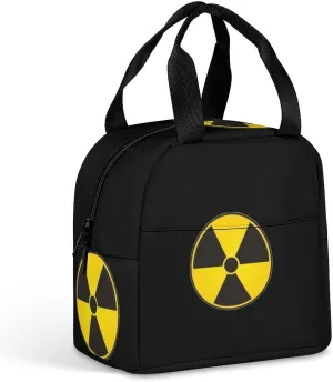Nuclear Radiation Warning Sign Insulated Meal Tote Bag Portable Lunch Box Container Food Handbags for Men Women