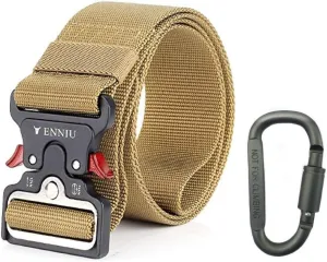 Nylon Tactical Web Belt, W/1.5”-2” Military Army Style Combat Riggers Belt with Quick-Release Metal Buckle