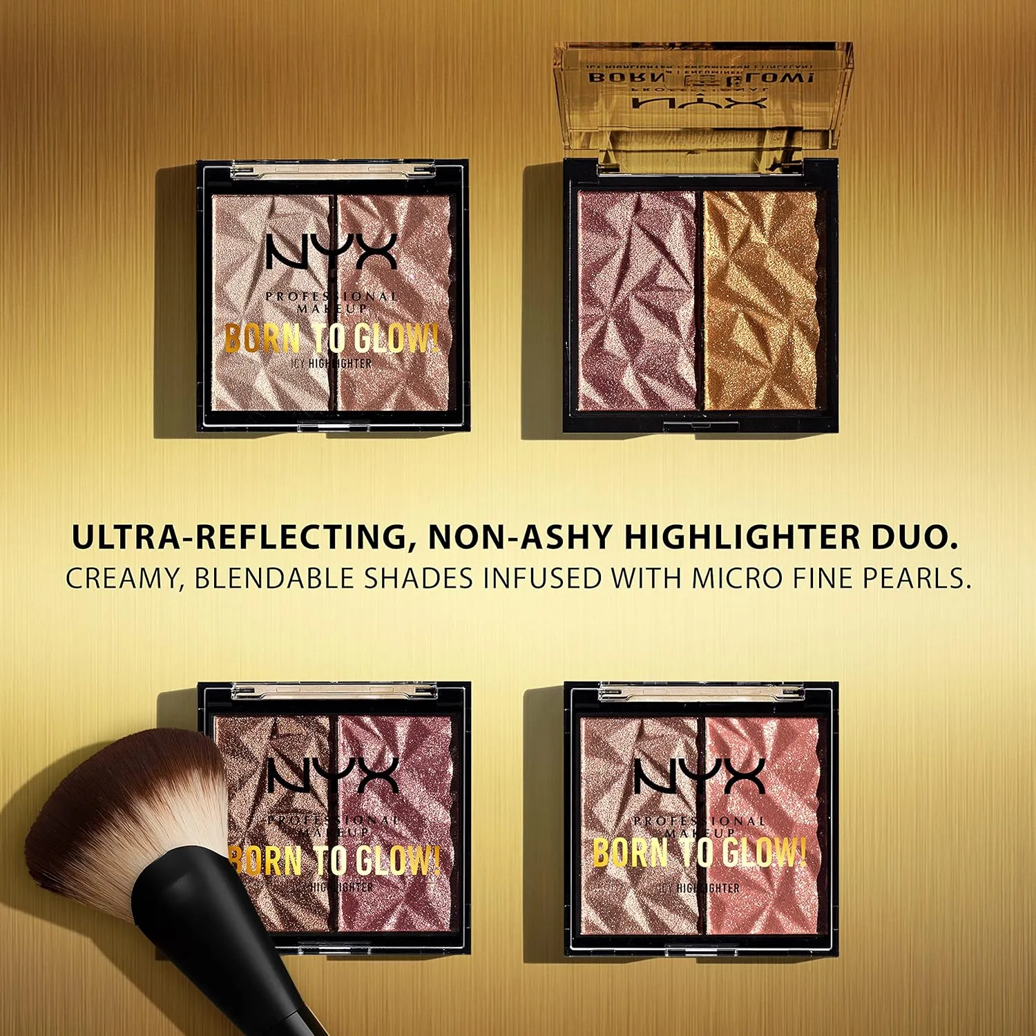 NYX PROFESSIONAL MAKEUP Born To Glow Icy Highlighter Duo - High Key Flex