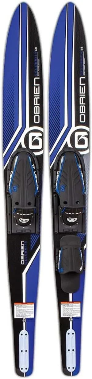 O'Brien Watersports Adult Water Skis, Celebrity Ski Combo for Beginners & Up, 68", Blue
