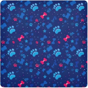 ODAWA Cute Paw and Bone Navy Self Adhesive Cloth 21.7X21.7 Inch Changeable Capacity Cosmetic Bag Lightweight Foldable Wrapper for Camera Accessories