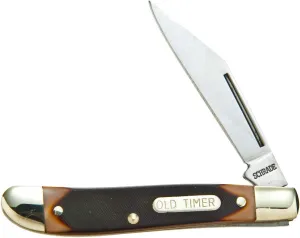 Old Timer 12OTCP Pal Traditional Folding Pocket Knife with 2.2in High Carbon Stainless Steel Blade, Sawcut Handle, and Convenient Size for EDC, Whittling, Camping, Hunting, General Use, and Outdoors, 5.1 inch