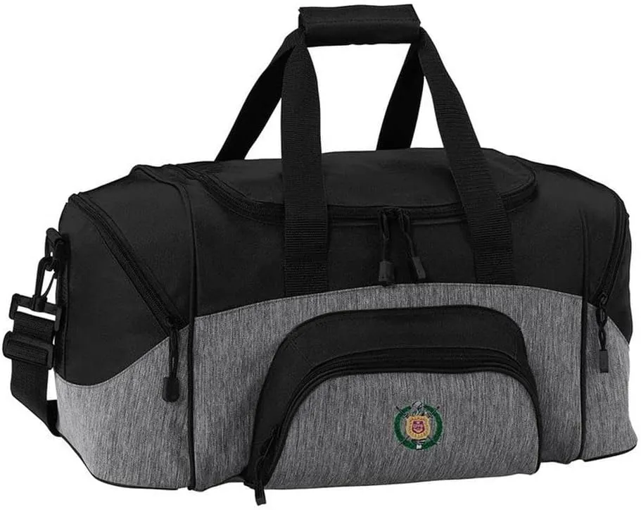 Omega Psi Phi Colorblock Duffel Bag Heather Grey/Black