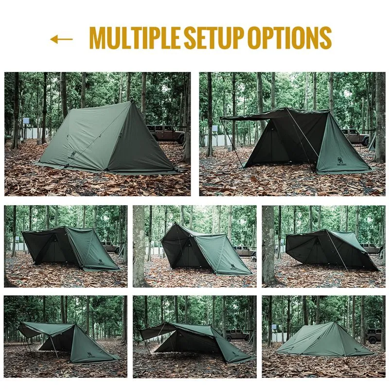 OneTigris Roc Shield Bushcraft 2-3 person Tent TC Version - Ranger Green