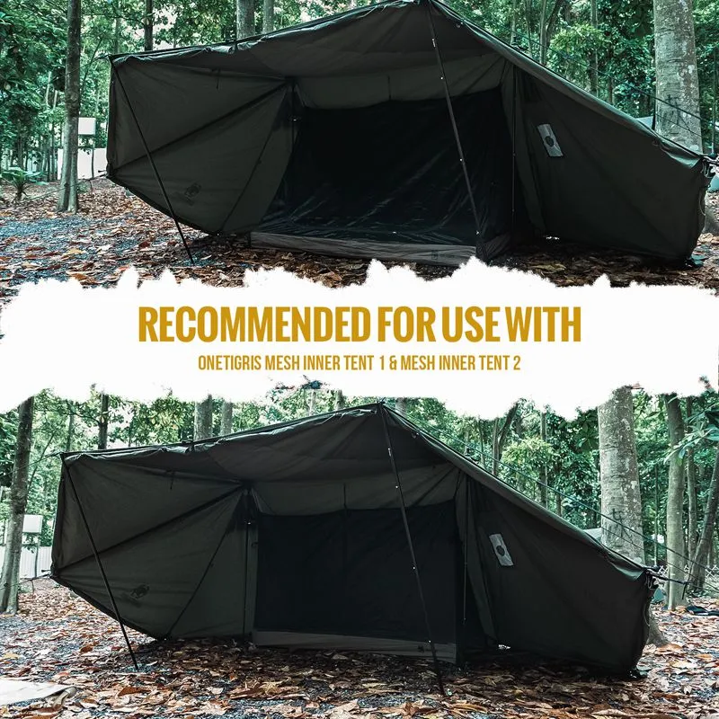OneTigris Roc Shield Bushcraft 2-3 person Tent TC Version - Ranger Green