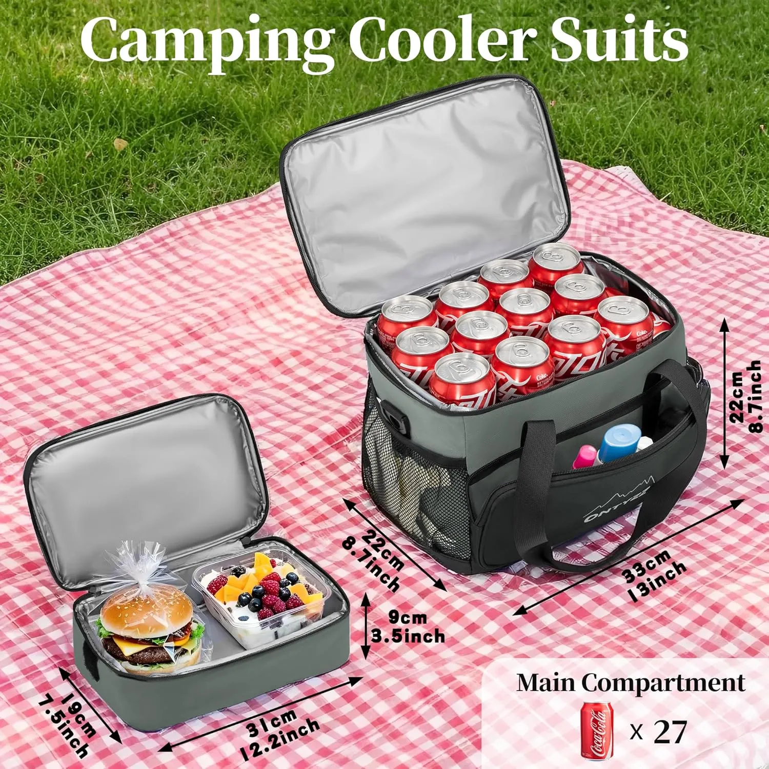 ONTYZZ Cooler Bag Suit 16L 5L Soft Cooler Bag Large Lunch Cooler for Picnic, Beach, Work, Road Trip