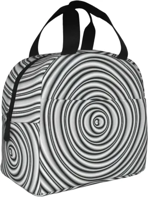 Optical Spin Illusion Print Practical Fits All Genders Insulated Lunch Bag Convenience Maintain Food Freshness