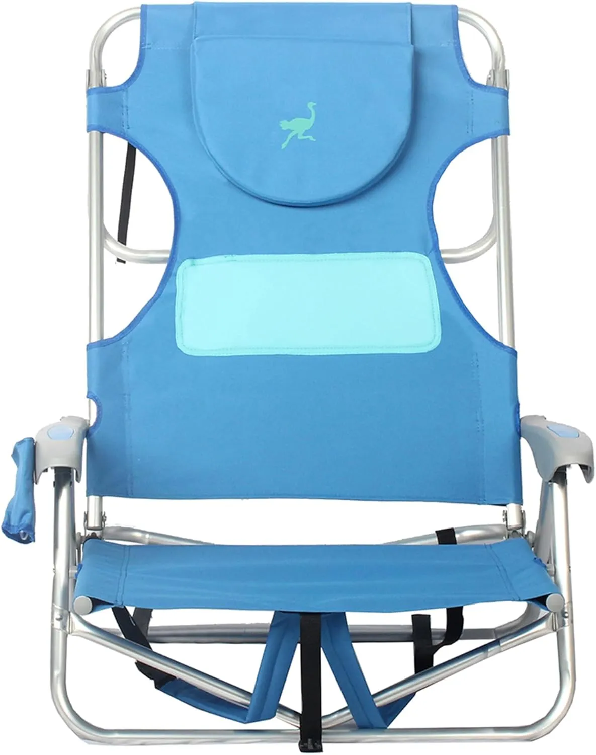 Ostrich Lightweight Ladies Comfort On-Your-Back Outdoor Backpack Beach Chair with 5 Adjustable Positions, Carry Straps & Cup Holder, Blue (3 Pack)