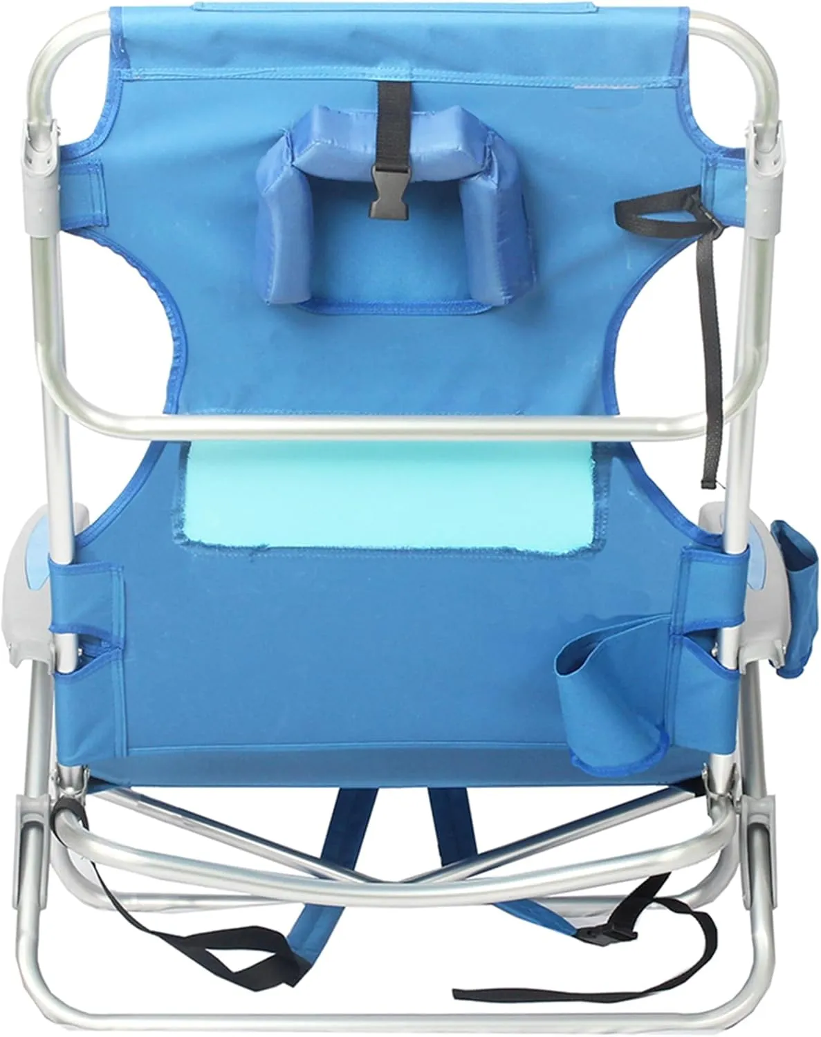 Ostrich Lightweight Ladies Comfort On-Your-Back Outdoor Backpack Beach Chair with 5 Adjustable Positions, Carry Straps & Cup Holder, Blue (3 Pack)