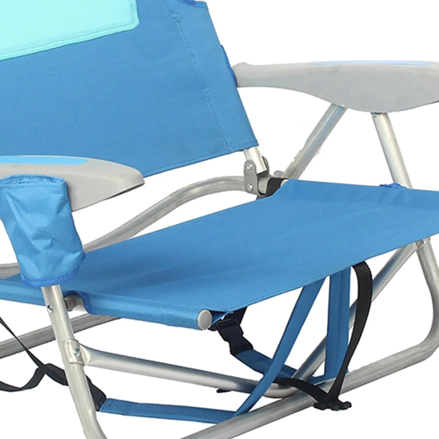 Ostrich Lightweight Ladies Comfort On-Your-Back Outdoor Backpack Beach Chair with 5 Adjustable Positions, Carry Straps & Cup Holder, Blue (3 Pack)