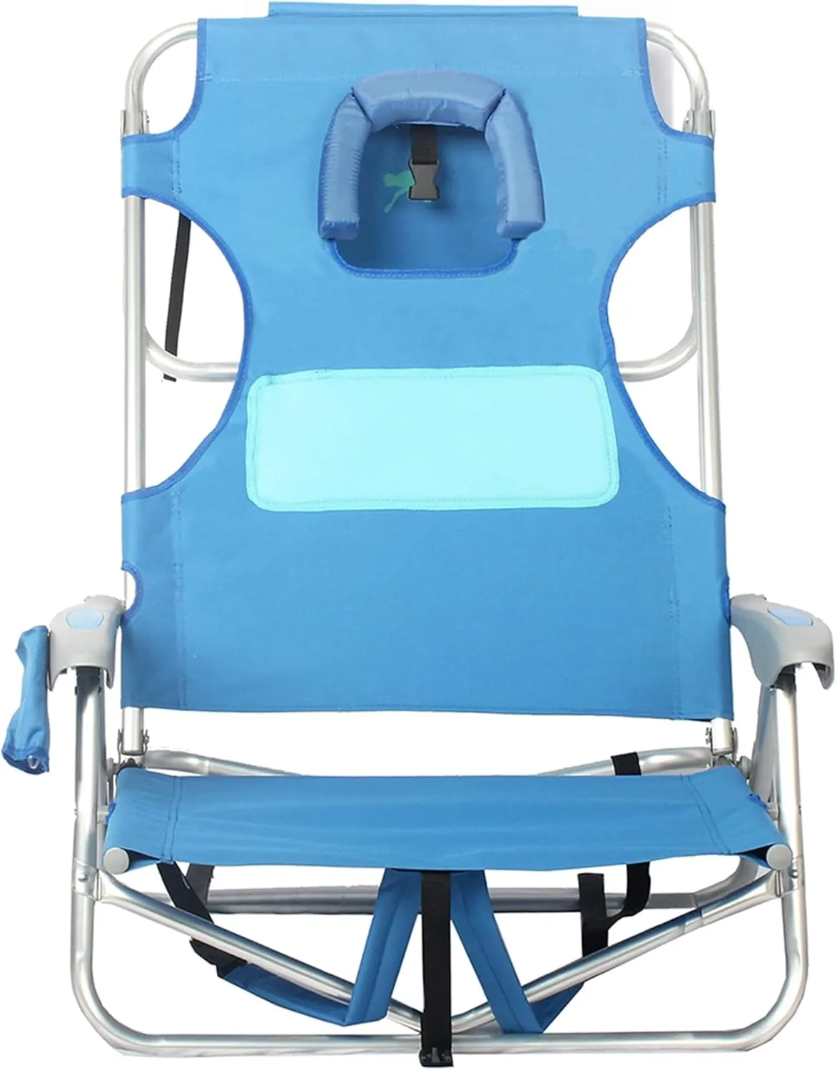 Ostrich Lightweight Ladies Comfort On-Your-Back Outdoor Backpack Beach Chair with 5 Adjustable Positions, Carry Straps & Cup Holder, Blue (3 Pack)