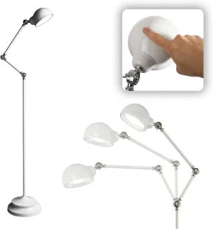 OttLite Pharmacy Adjustable LED Floor Lamp, Prevention Series - Designed to Reduce Eyestrain - 3-Point Adjustable Neck, 3 Brightness Settings with Touch Controls - Office Work, Reading & Studying