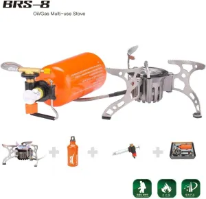 Outdoor Backpacking Hiking Gas Stove Gasoline Oven Portable Camping Stove with Fuel Bottle for Oil Gas Multi Fuel Stove