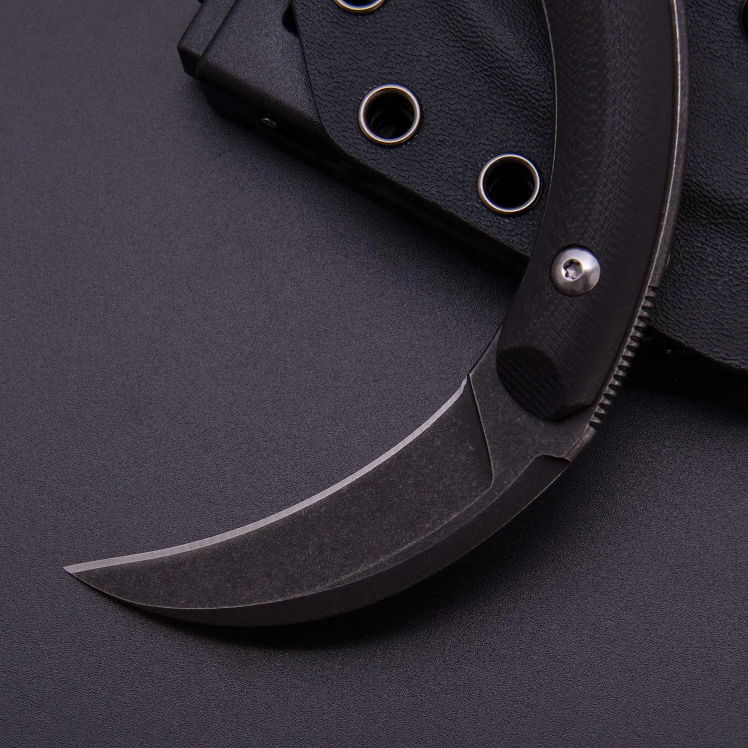 Outdoor Talons Knives D2 Steel Shadow Claw Outdoor Survival Claw Tactical Teeth Knife Camping EDC Hiking Tools Kydex Sheaths