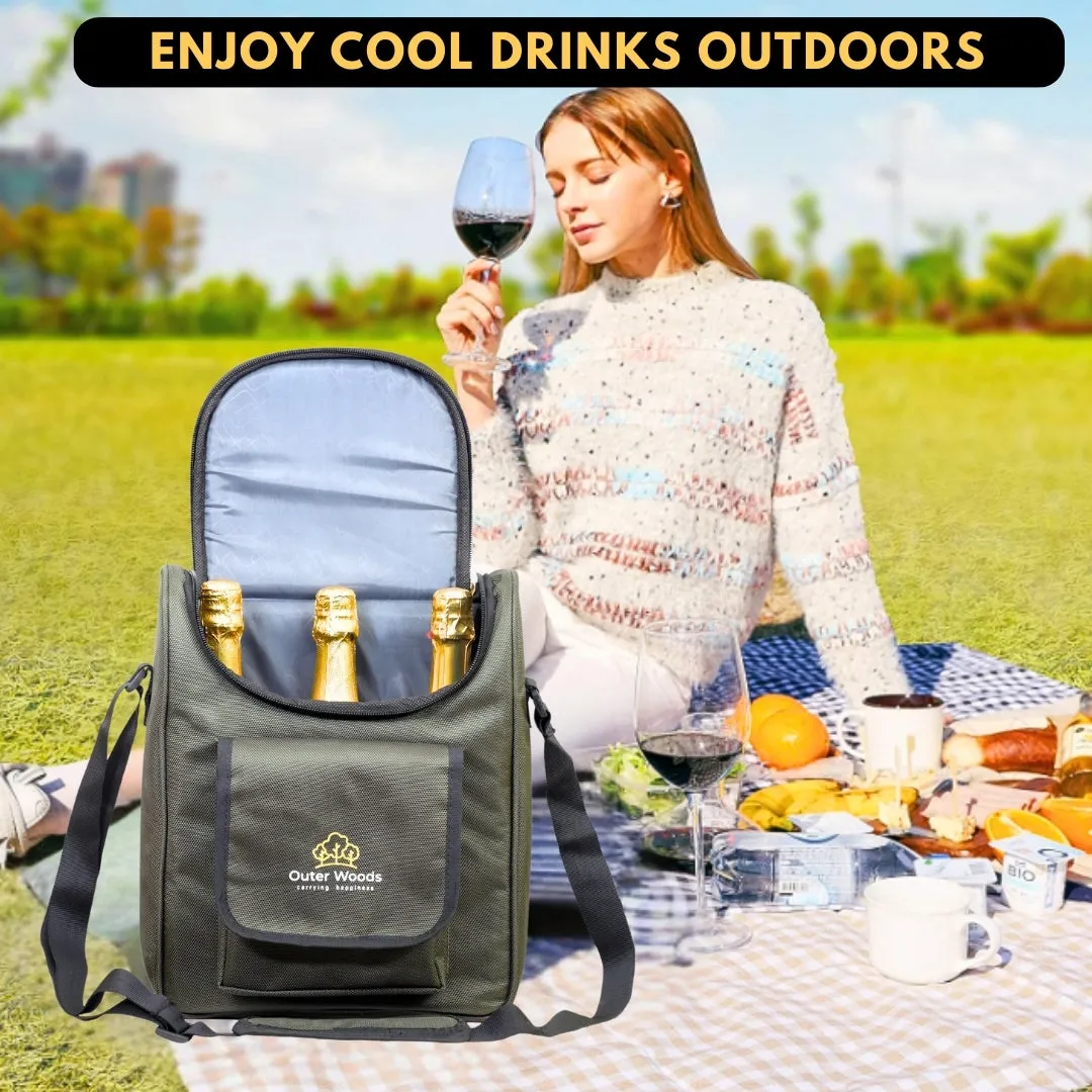 Outer Woods Insulated 3 Bottle Cooler Bag