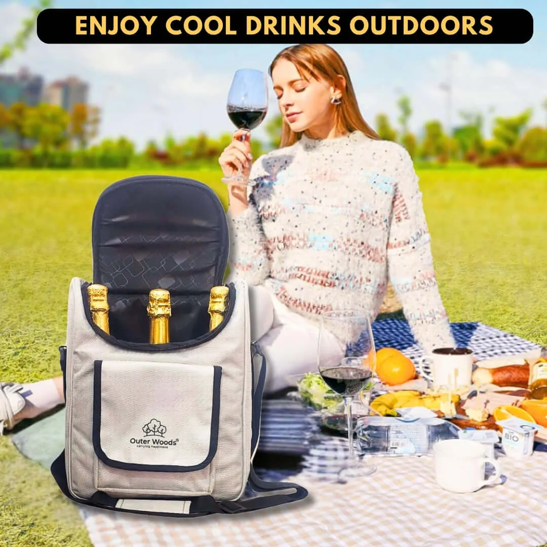 Outer Woods Insulated 3 Bottle Cooler Bag