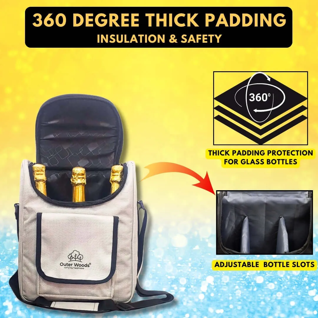 Outer Woods Insulated 3 Bottle Cooler Bag