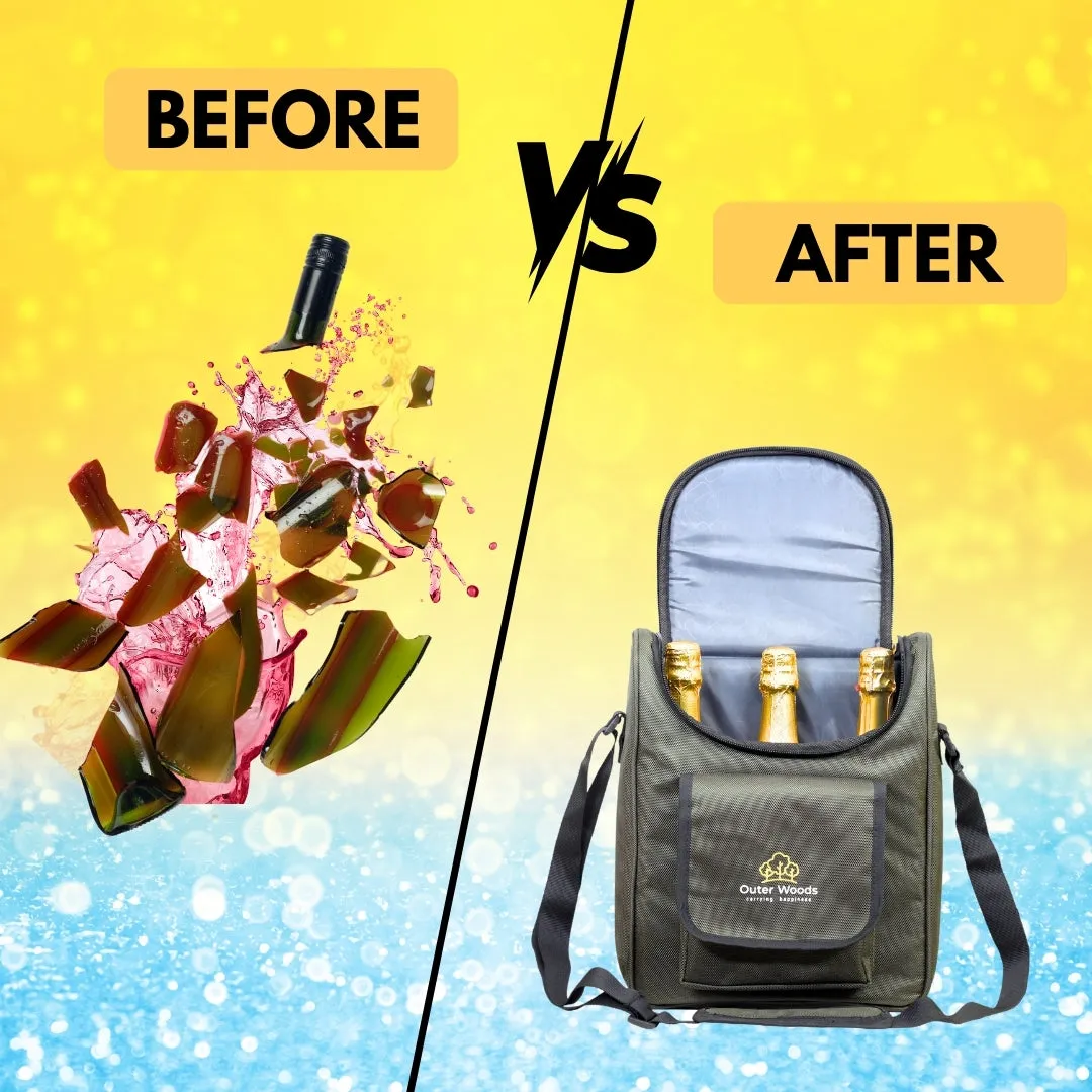 Outer Woods Insulated 3 Bottle Cooler Bag