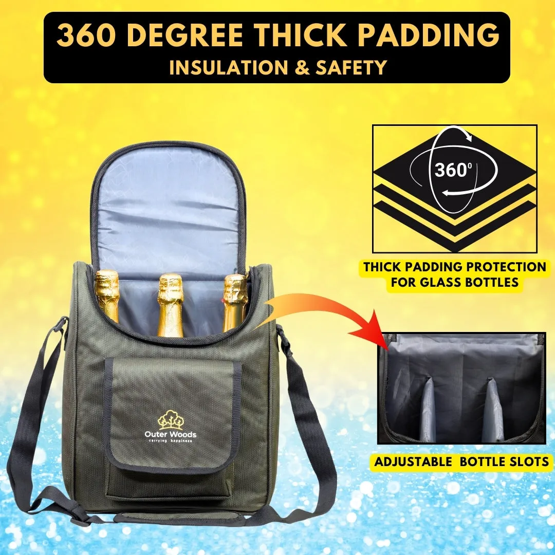 Outer Woods Insulated 3 Bottle Cooler Bag