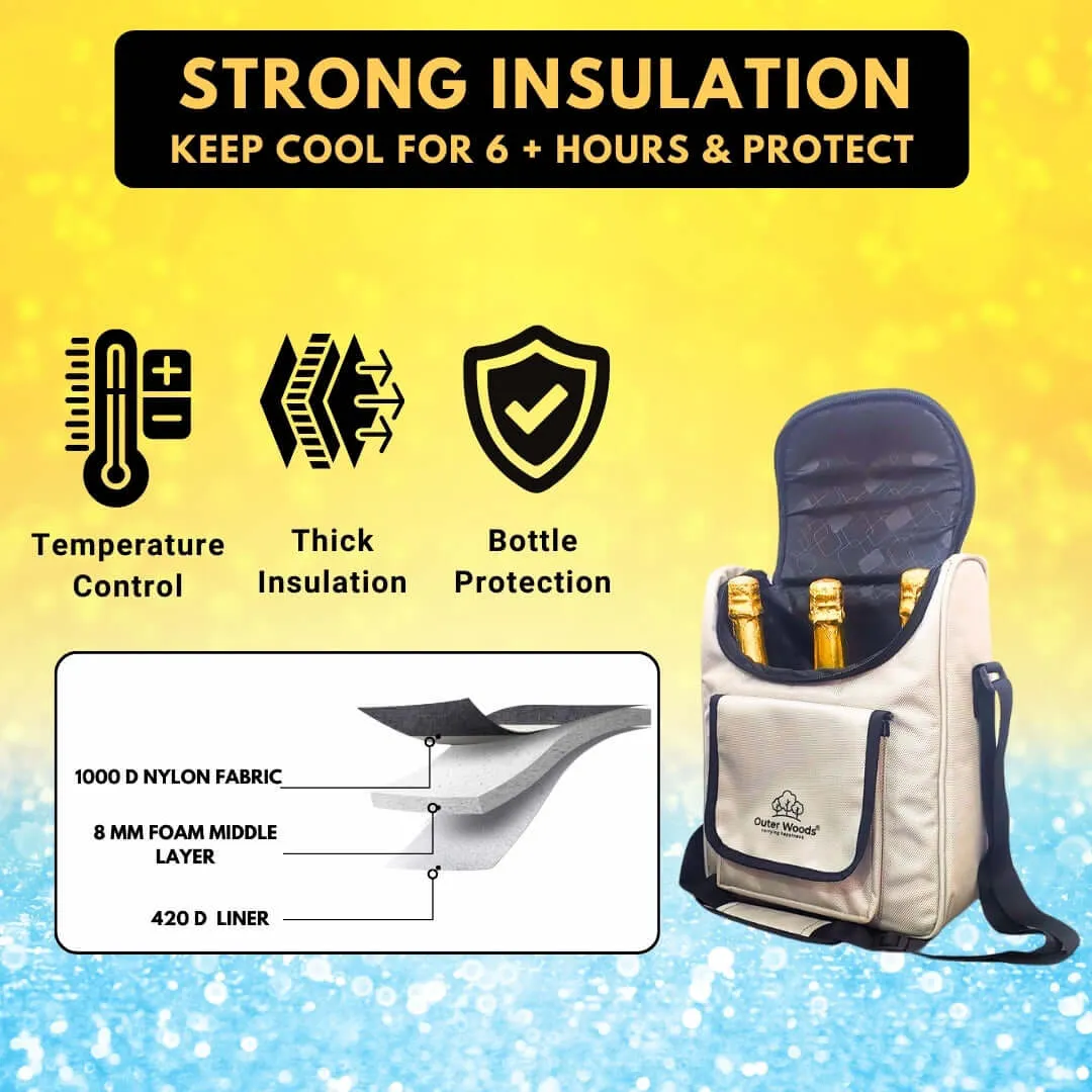 Outer Woods Insulated 3 Bottle Cooler Bag