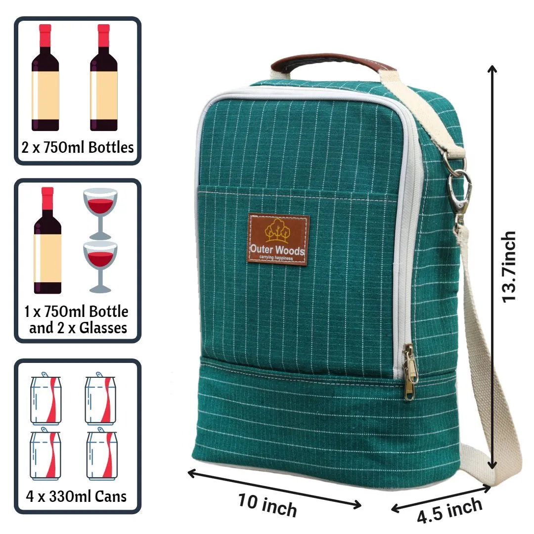 Outer Woods Premium Insulated 2 Bottle Cooler Bag