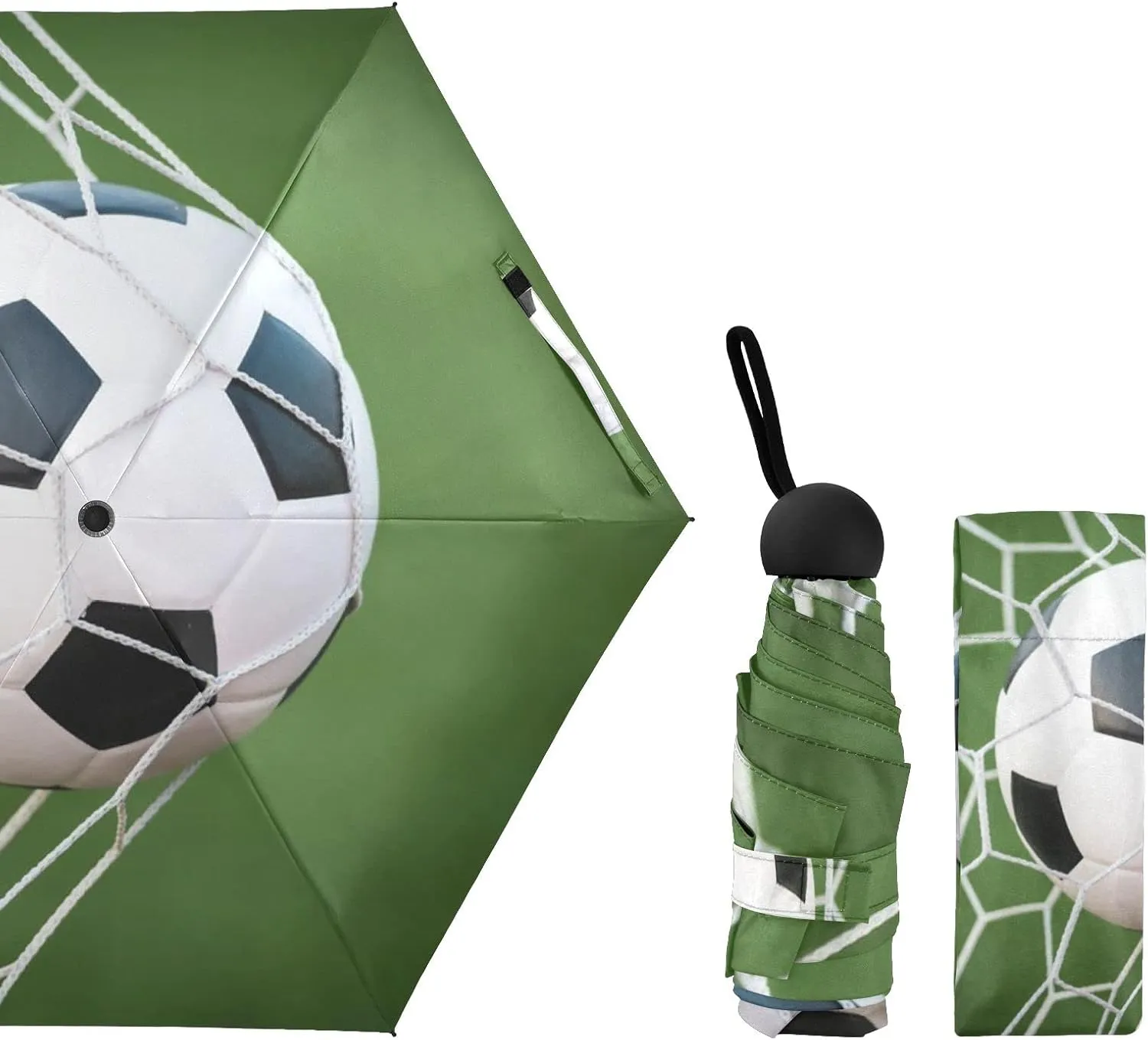 Oyihfvs 5 Folding Ultra-Light Umbrella, Small Mini Anti-UV Compact Travel Umbrella, 6 Ribs Pocket Windproof Foldable Vinyl Parasol