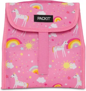 PackIt Freezable Lunch Sack, Unicorn Dream Pink, Built with EcoFreeze Technology, Foldable, Reusable, Fold Closure, Perfect for Fresh Meals On the Go