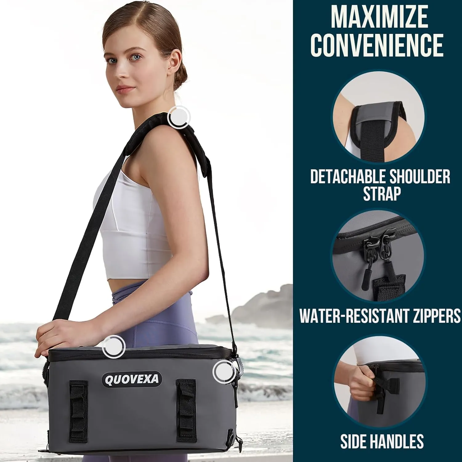 Paddle Board Cooler Bag, Sup Cooler, Coolers Deck Bag with 4 Pockets, Kayak Cooler Fits 30 Cans, Deck Coolers Bag for Paddleboard, Paddle Board Accessories with Phone Pouch